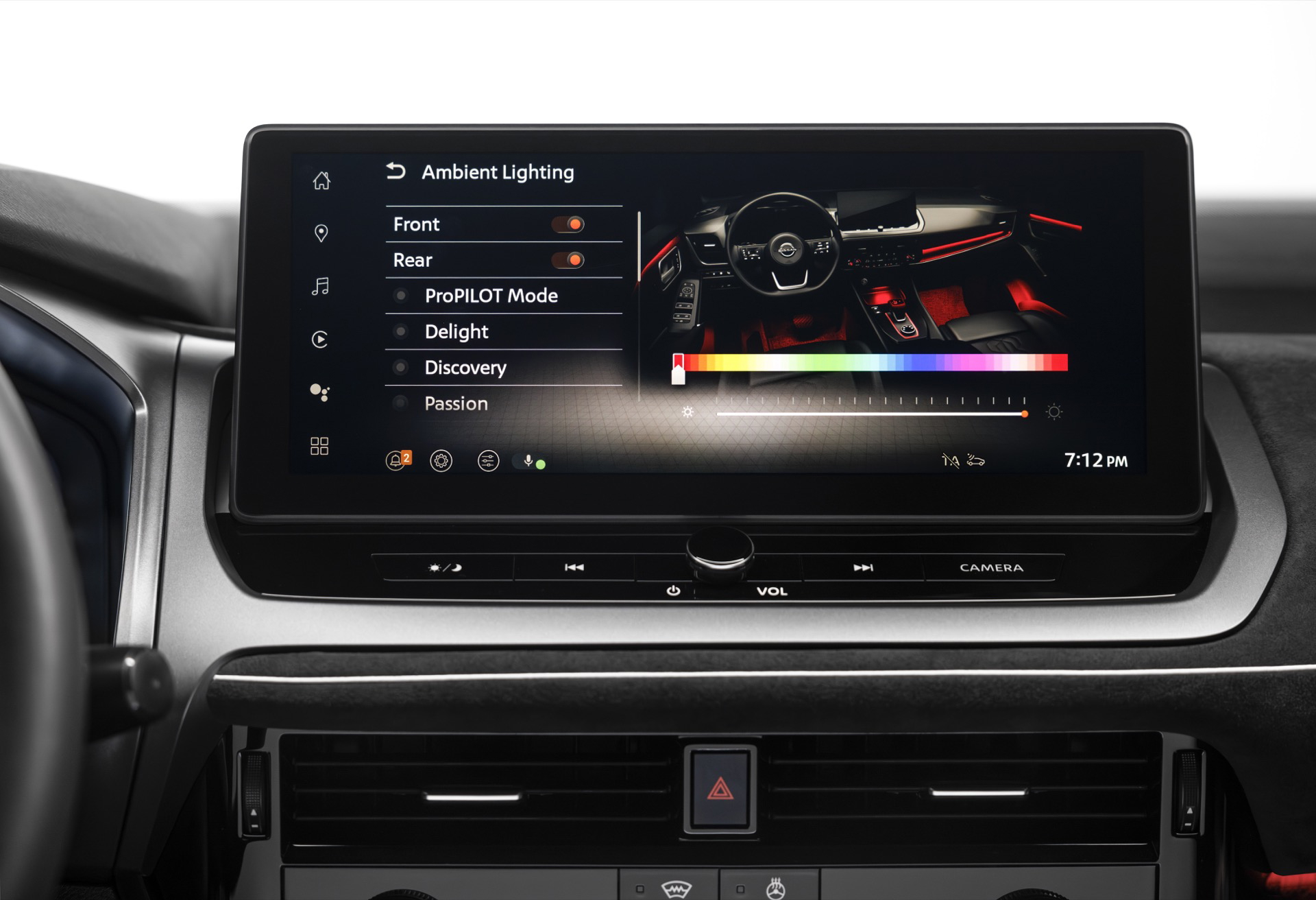 Vista del sistema de entretenimiento avanzado del Nissan Qashqai 2024.