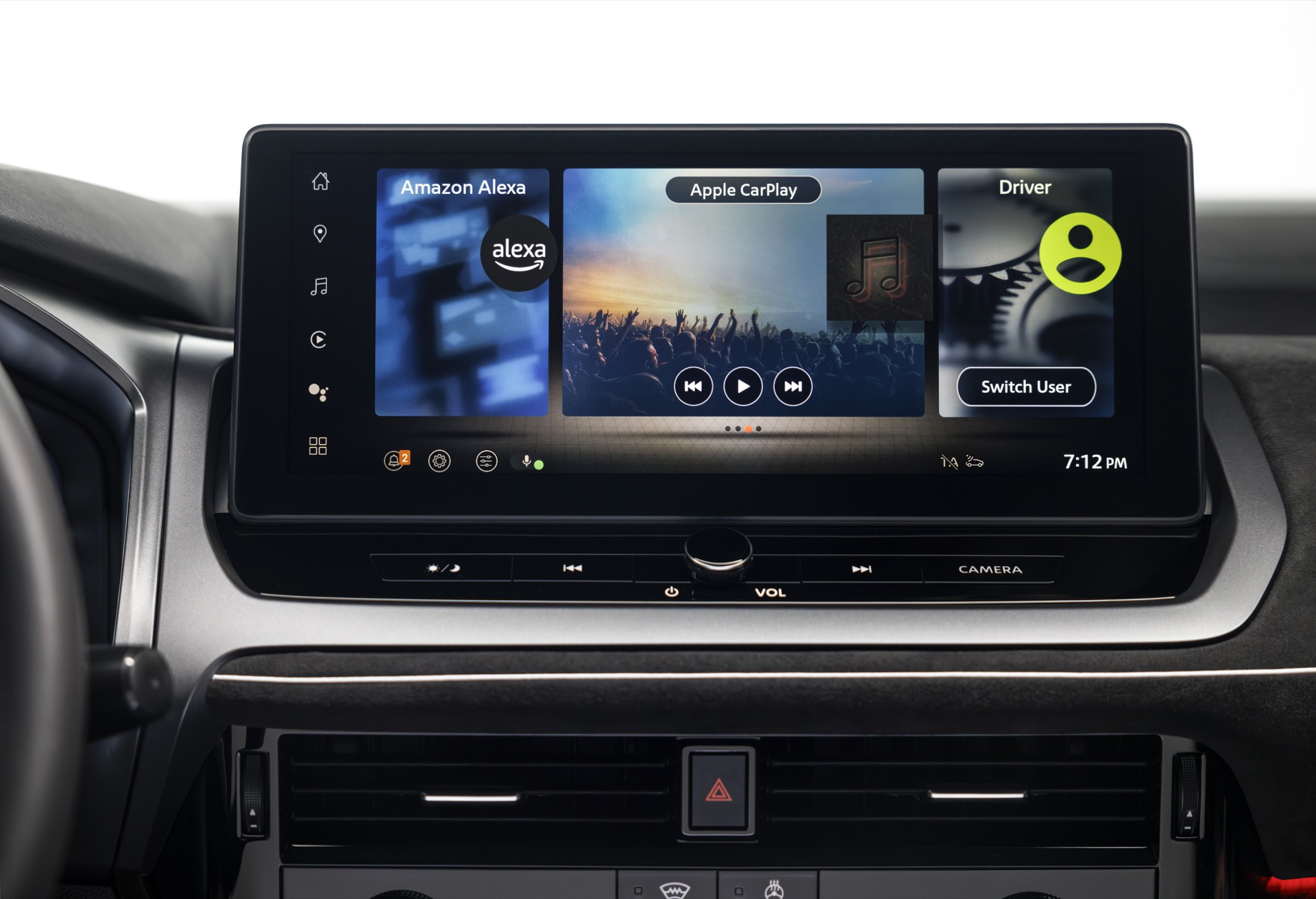 Vista del sistema de entretenimiento con pantalla táctil en el Nissan Qashqai 2024