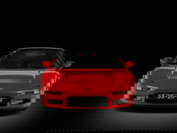 Impecable Honda NSX en color rojo, inspiración de Ayrton Senna, vista delantera destacada.
