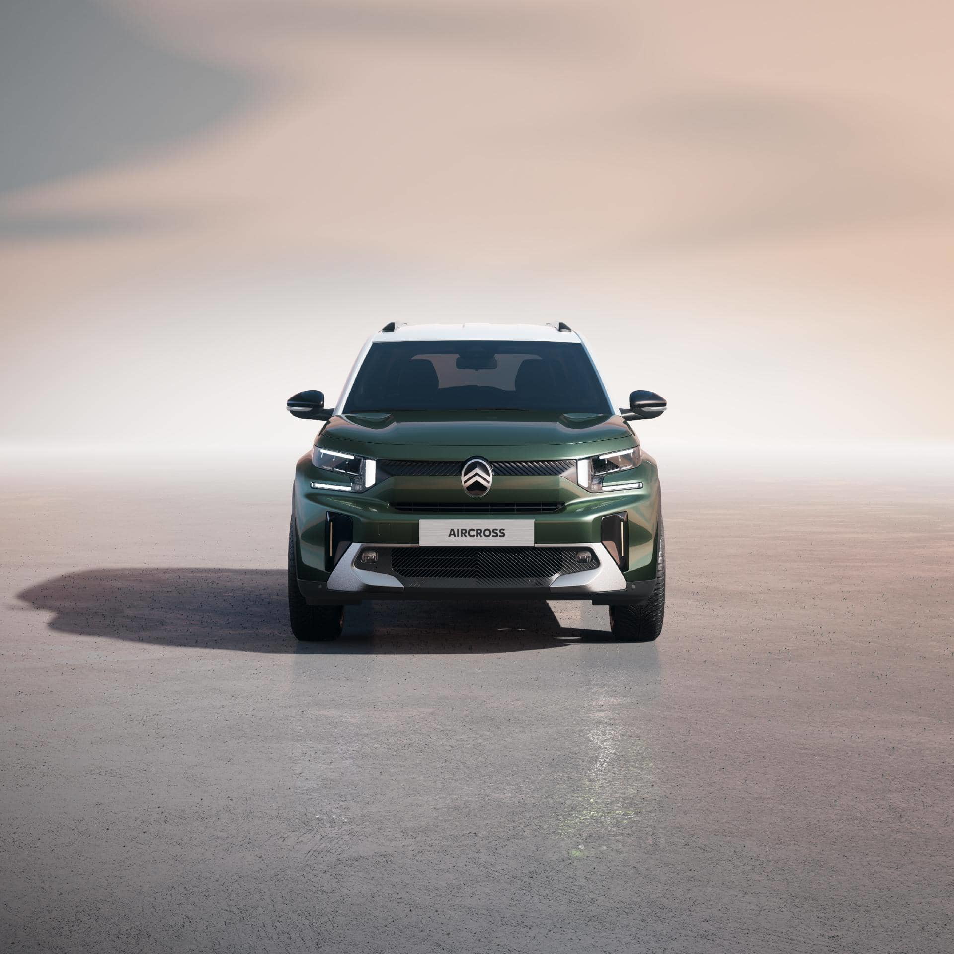 Vista frontal del nuevo Citroën C3 Aircross, destacando su diseño robusto y moderno.