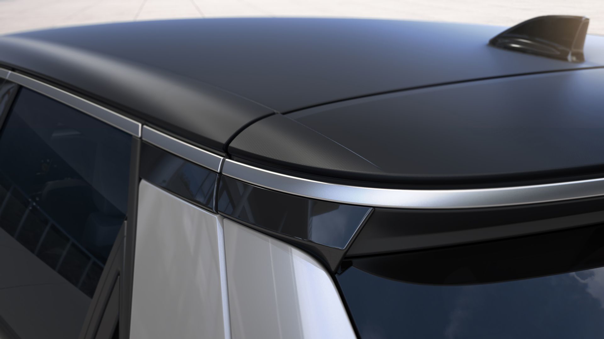 Vista detallada del innovador diseño de techo y línea lateral del Renault 5 Roland Garros 2025.