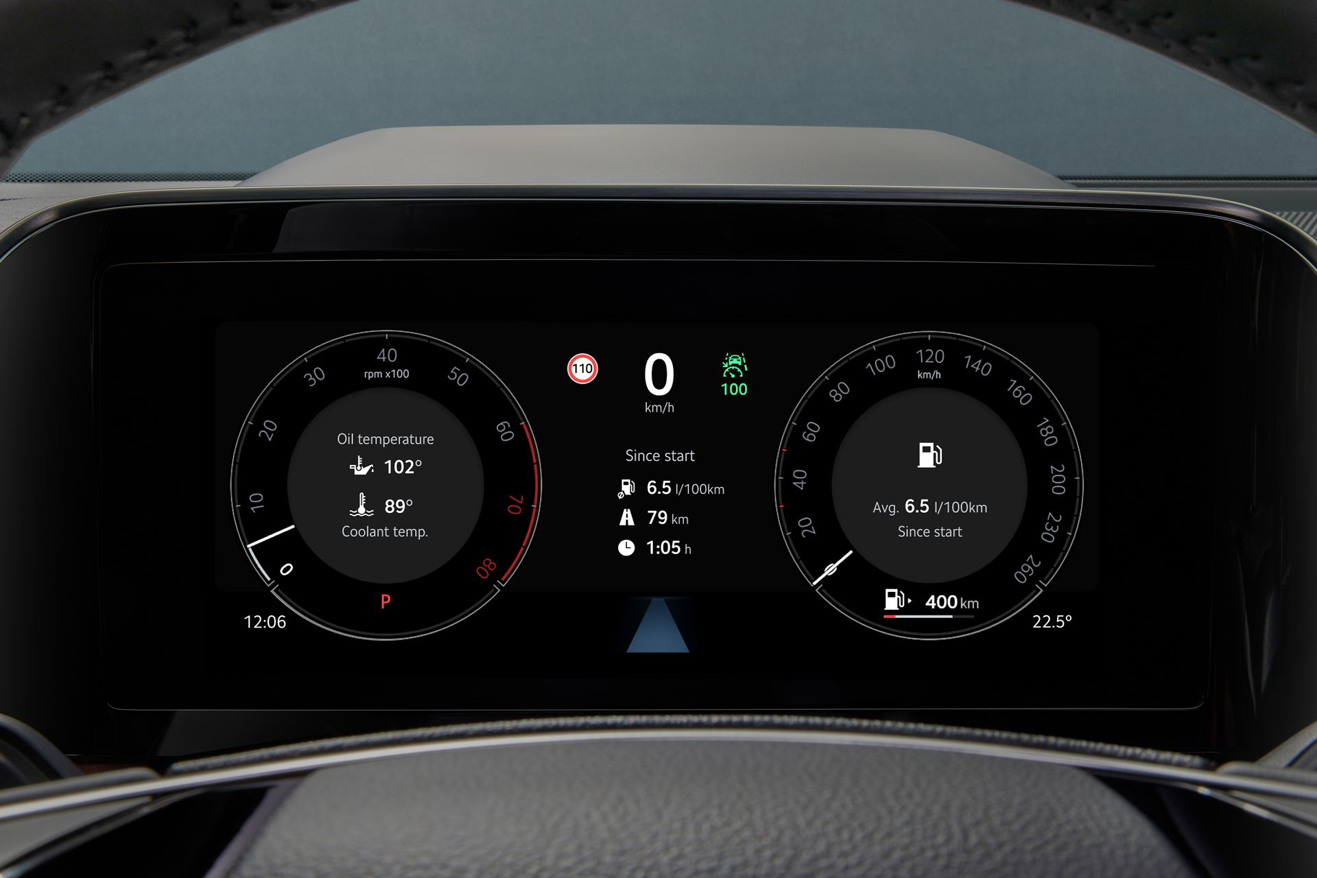 Vista detallada del cuadro de instrumentos digital del Skoda Kodiaq 2024