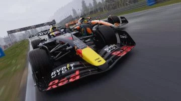Monoplaza de F1 destacando en pista con decoración moderna y aerodinámica agresiva.