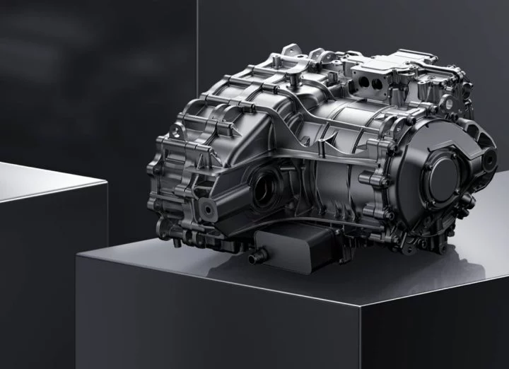 Motor V8 de alta performance, presentación en pedestal