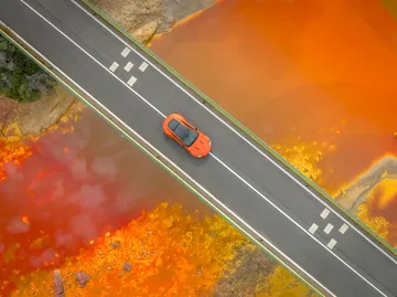 Vista aérea lateral del Aston Martin Vantage 2024 en movimiento