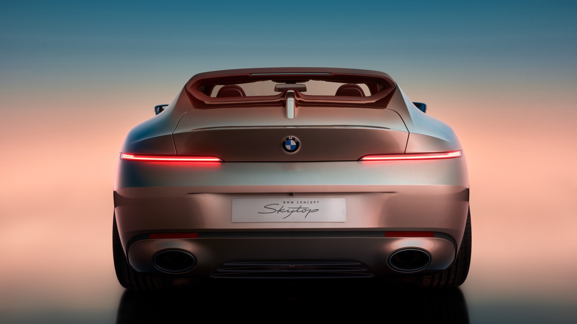 Vista trasera del BMW Concept Skytop, destacando su diseño futurista