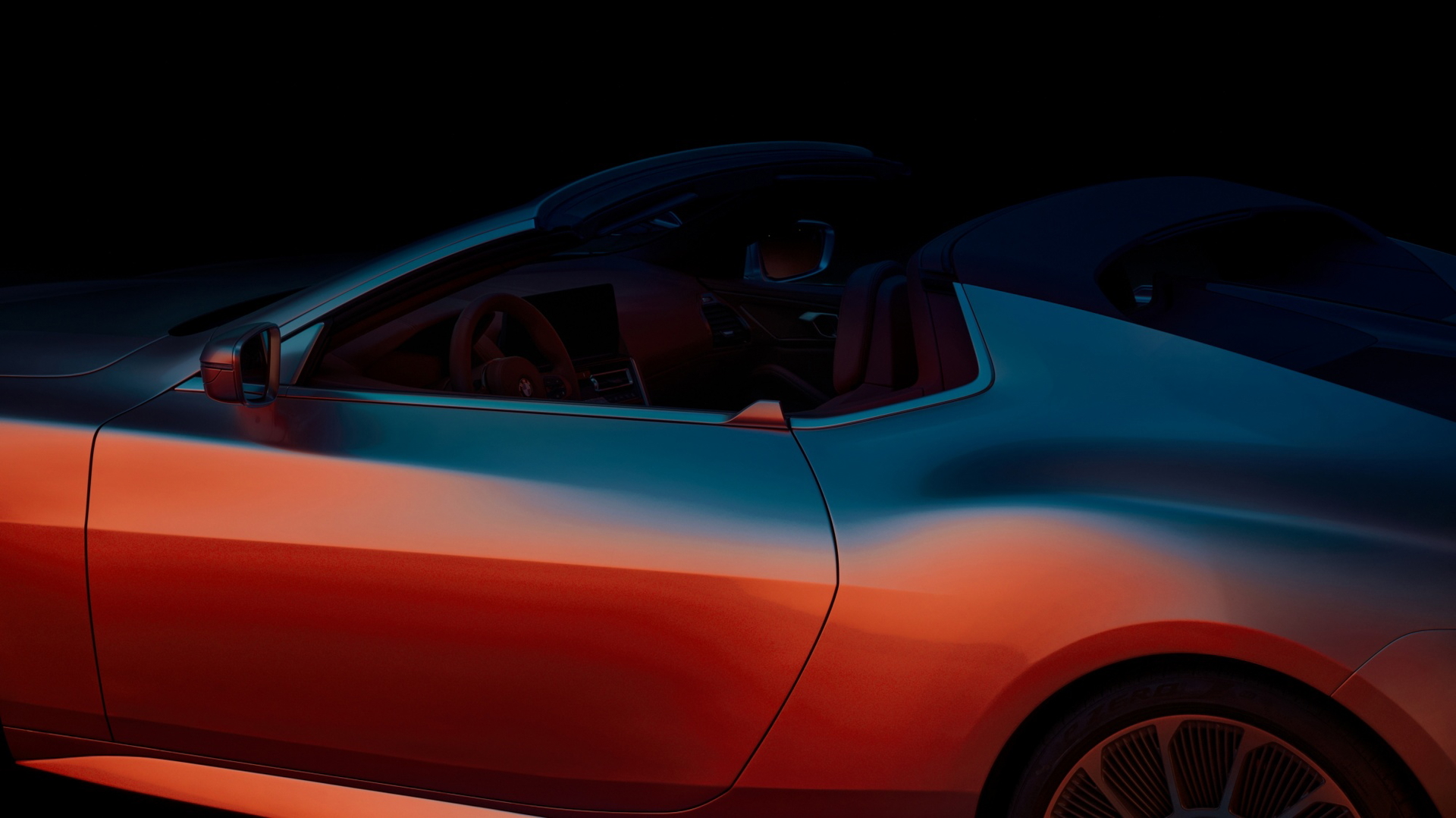 Visión lateral del BMW Concept Skytop, destacando su línea y diseño moderno.