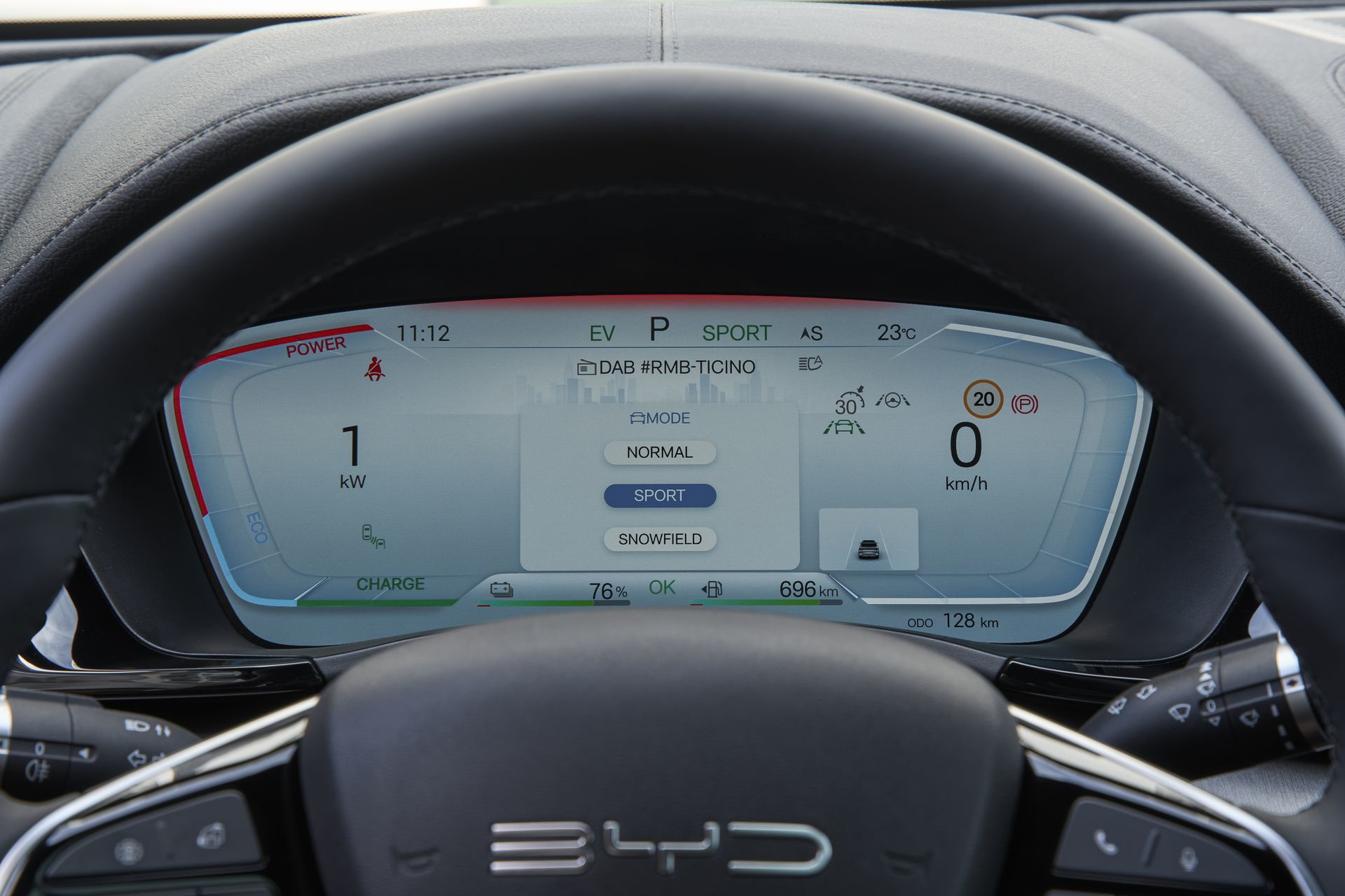 Vista del cuadro de instrumentos digital del BYD Seal