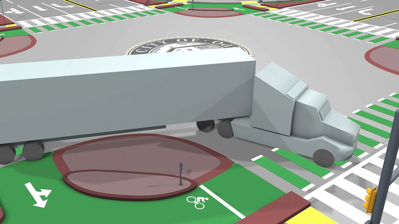 Intersección holandesa diseñada para la seguridad ciclistas y peatones