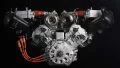 Motor V8 híbrido Lamborghini, potencia y alta revolución.