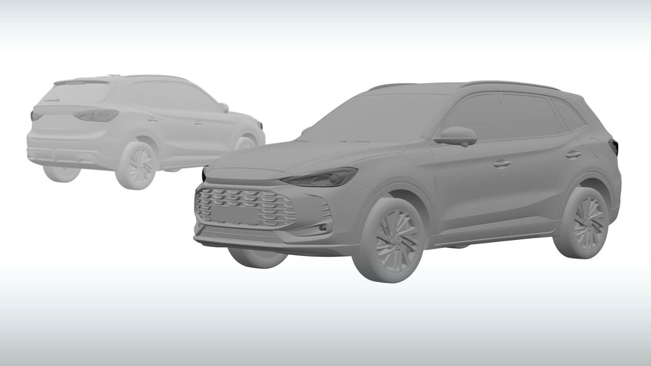 Silueta lateral revelando líneas del diseño futuro del MG ZS 2025.