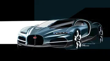 Silueta lateral del Bugatti Tourbillon, mostrando su aerodinámica