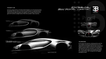 Vista lateral del Bugatti Tourbillon, mostrando su diseño aerodinámico y líneas elegantes.