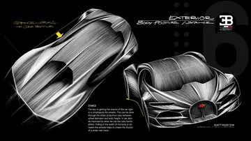 Visión artística del Bugatti Tourbillon, proyectando potencia y vanguardia.
