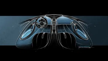 Vista frontal y lateral del impactante Bugatti Tourbillon 2024.