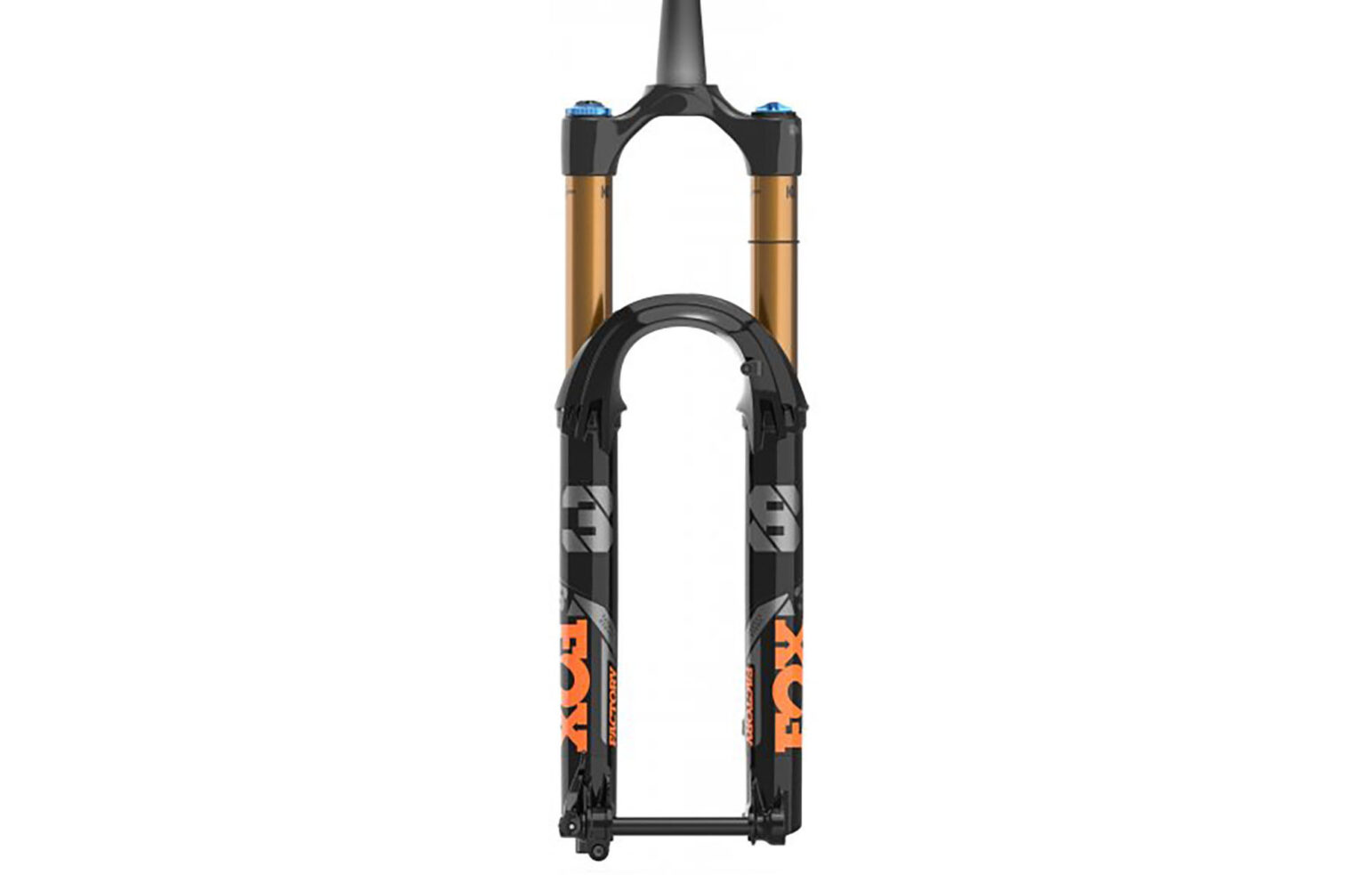 Primer plano de la moderna horquilla de una ebike Haibike All-Mountain.