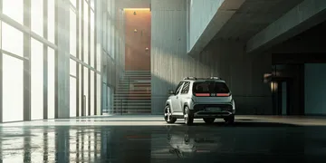 Perfil del Hyundai Inster con diseño robusto y aventurero.