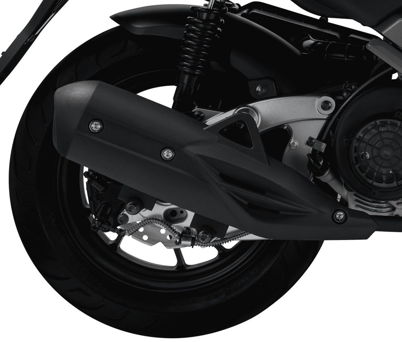 Vista parcial trasera lateral de la Keeway Vieste 125 con descuento