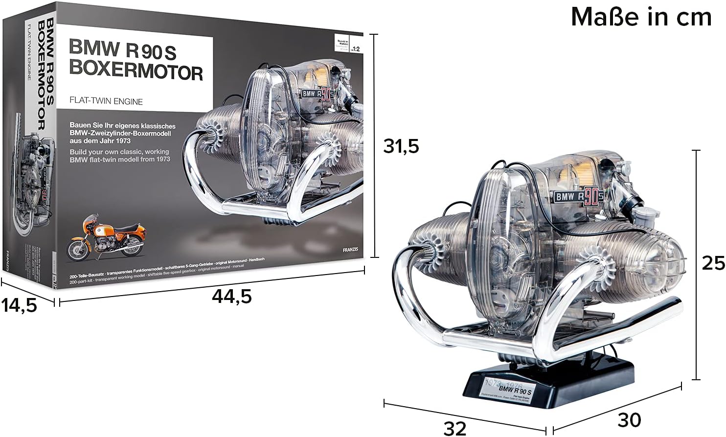 Maqueta del icónico motor bóxer de BMW R 90 S, una pieza de coleccionista.