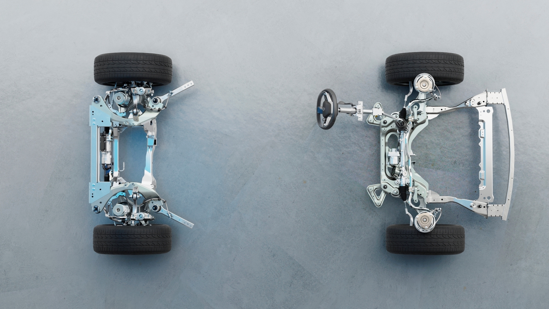 Vista aérea de un SUV coupé híbrido, enfatiza silueta deportiva y diseño trasero.