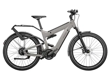 Vista lateral de una ebike Riese & Müller Superdelite GT con diseño premium.