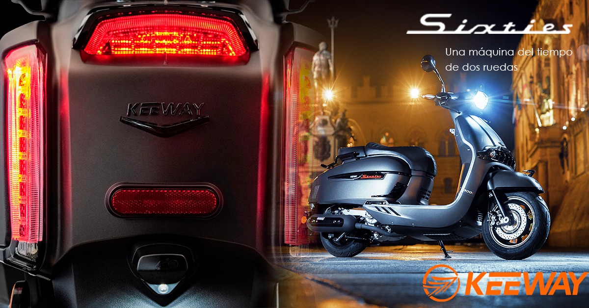 Scooter retro de 300 cc económico con seguro incluido, diseño clásico y modernas prestaciones.