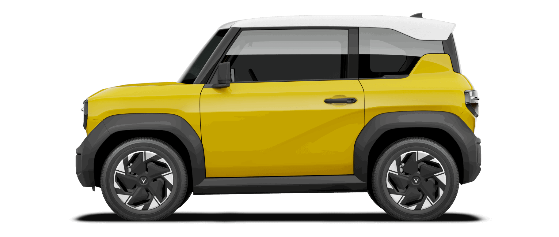 Vista lateral del Vinfast VF3 destacando su diseño moderno y compacto