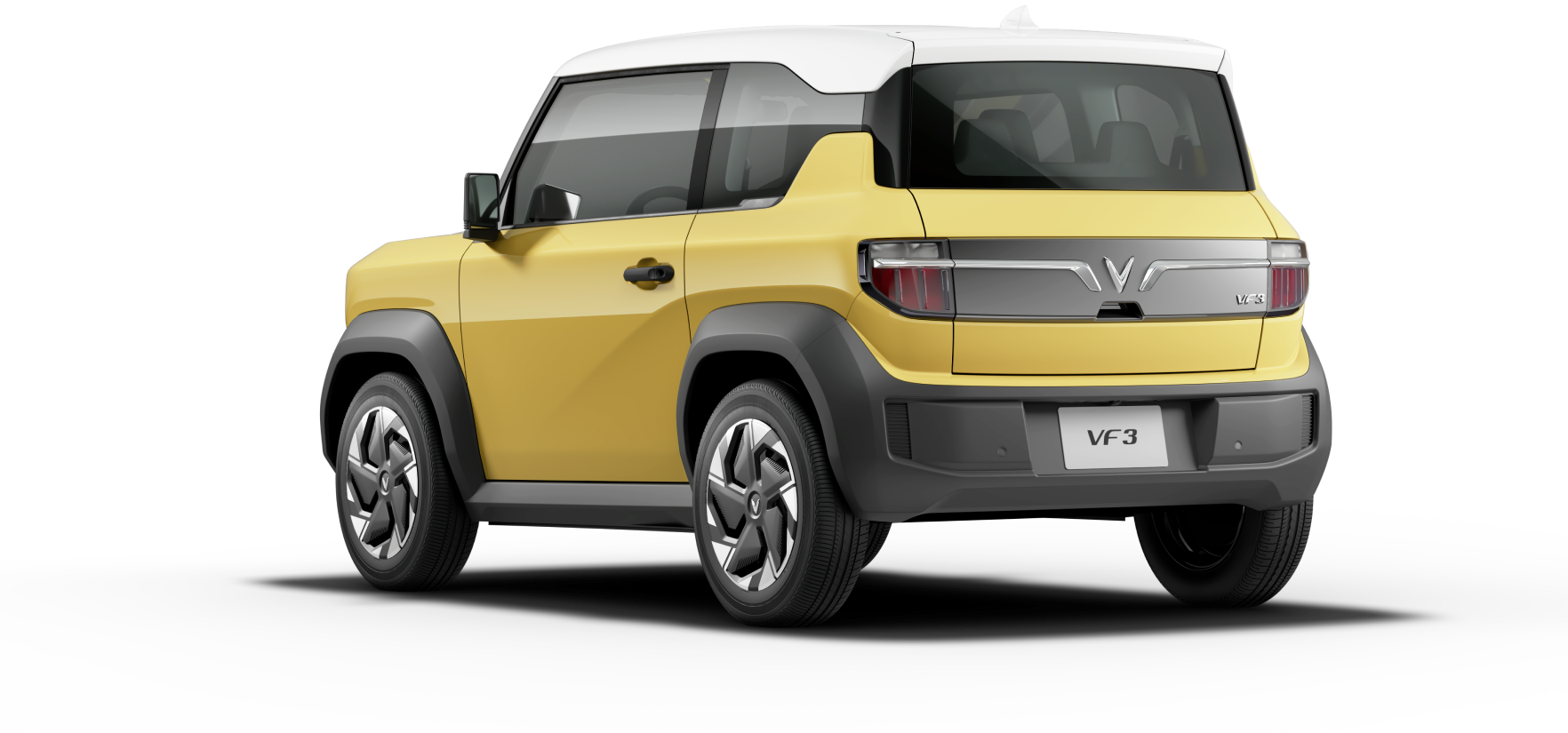 Vista lateral del Vinfast VF3, destacando su diseño y líneas modernas.