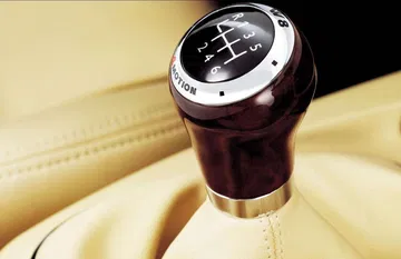 Pomo de cambio en cuero con inserciones de madera del Passat W8