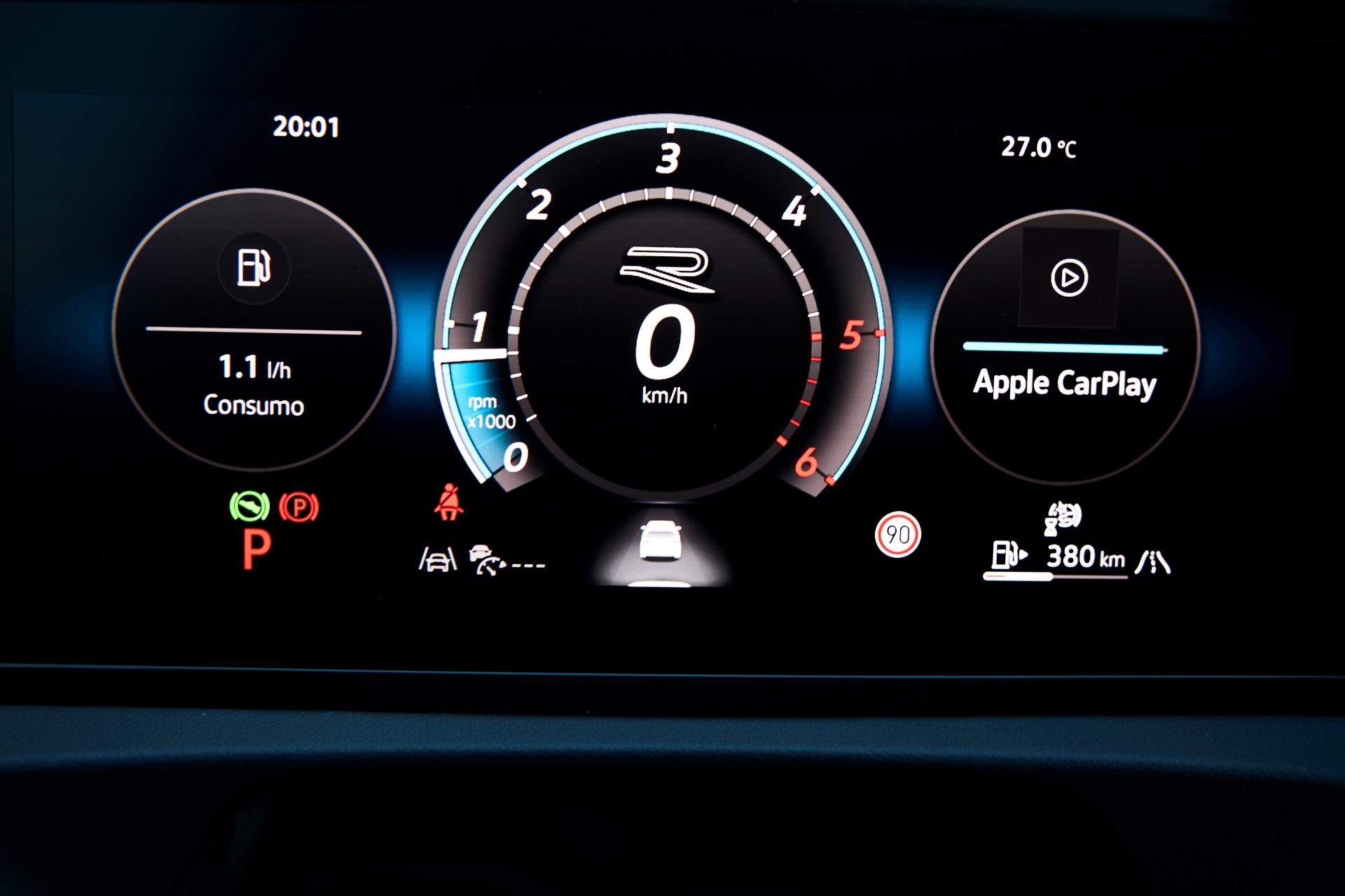 Vanguardista cuadro de instrumentos digital del Tiguan 2024.