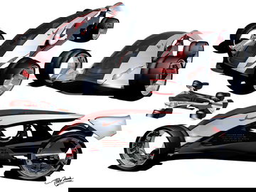 Prototipo revolucionario que fusiona líneas de moto con estética de automóvil.