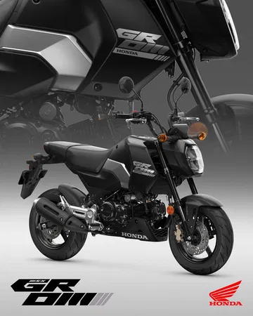 Vista lateral de la Honda MSX125 Grom 2024, economía y diversión sobre dos ruedas.