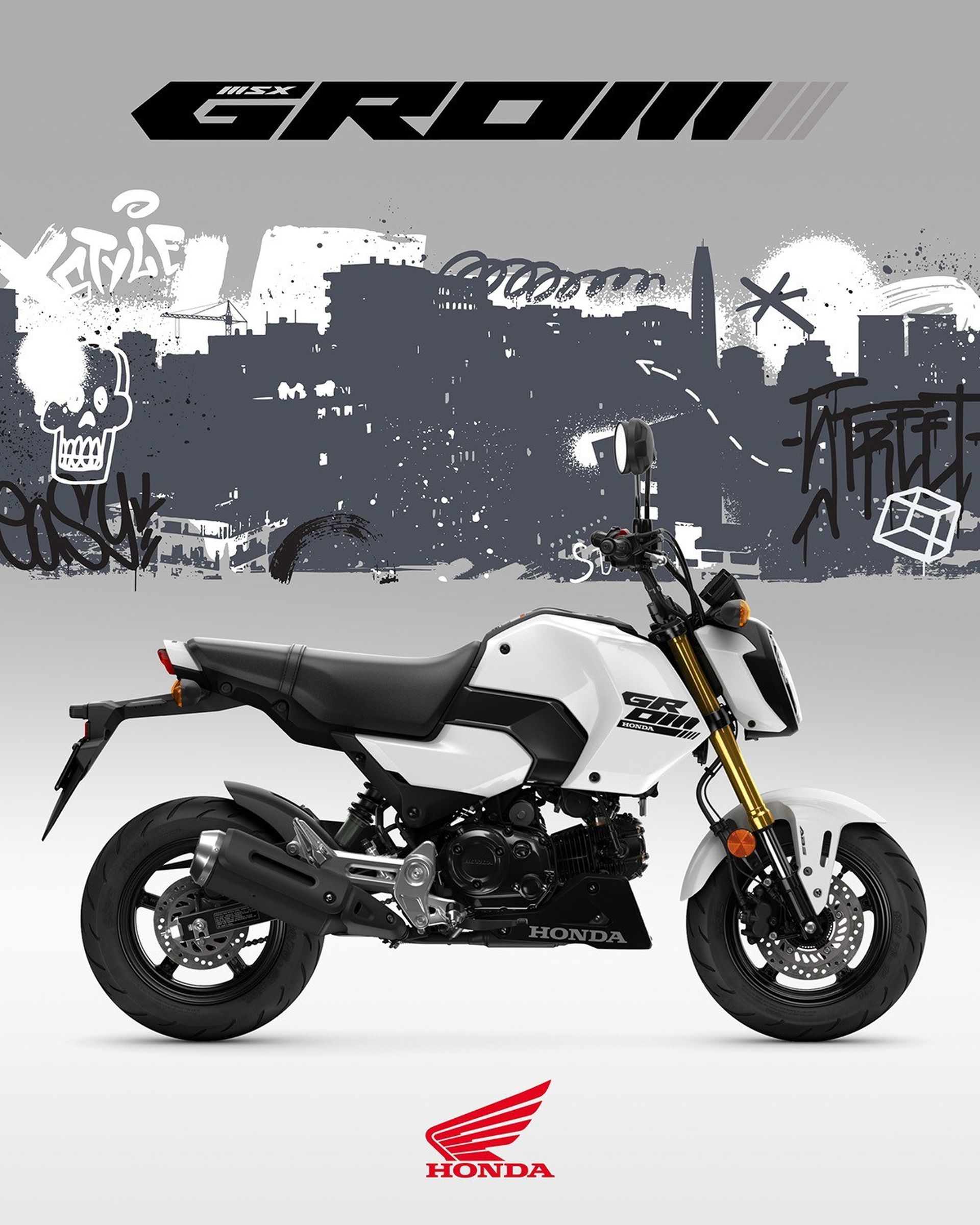 La Honda MSX125 Grom 2024 destaca por su diseño compacto y eficiencia de combustible.