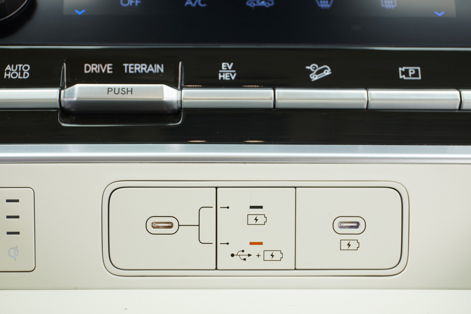 Consola central con mandos de climatización del Hyundai Santa Fe 2024