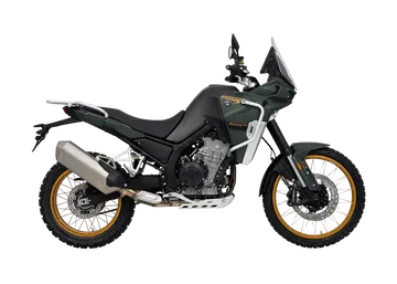 Vista lateral de la Kove Moto 800X Pro realzando su diseño aventurero