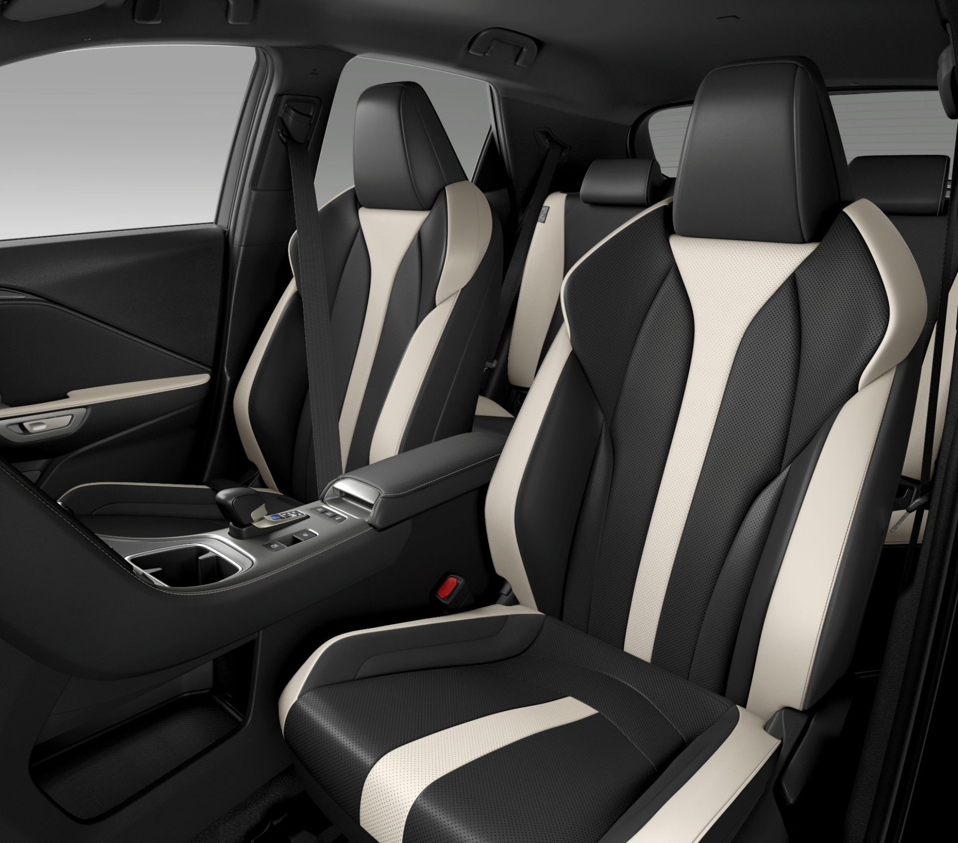 Vista de los asientos premium del Lexus LBX Morizo RR con tapicería exclusiva.