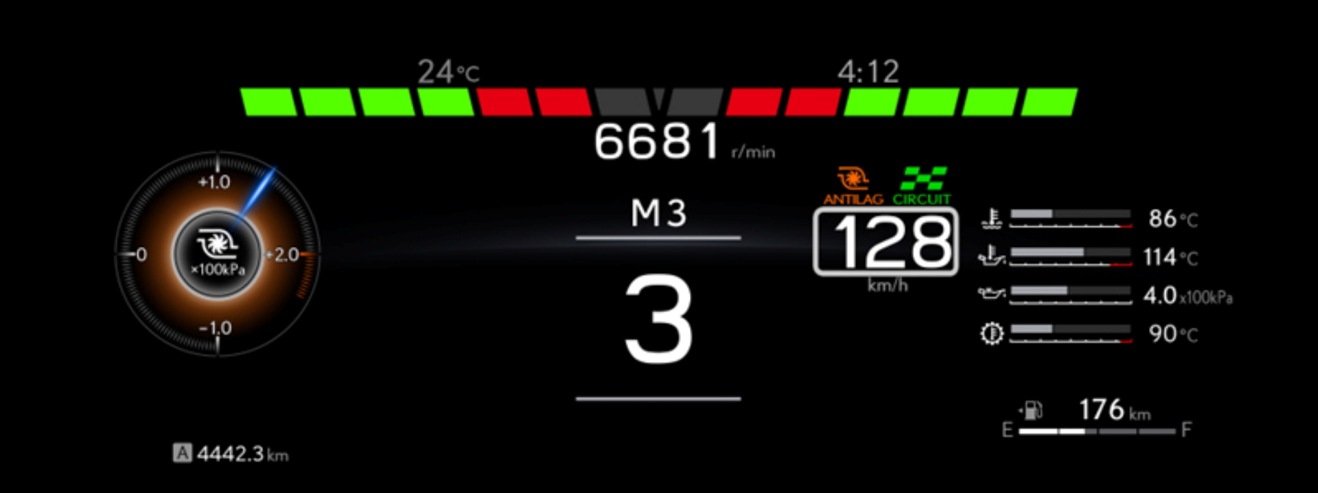 Cuadro de mandos digital Lexus con información completa a la vista del conductor.