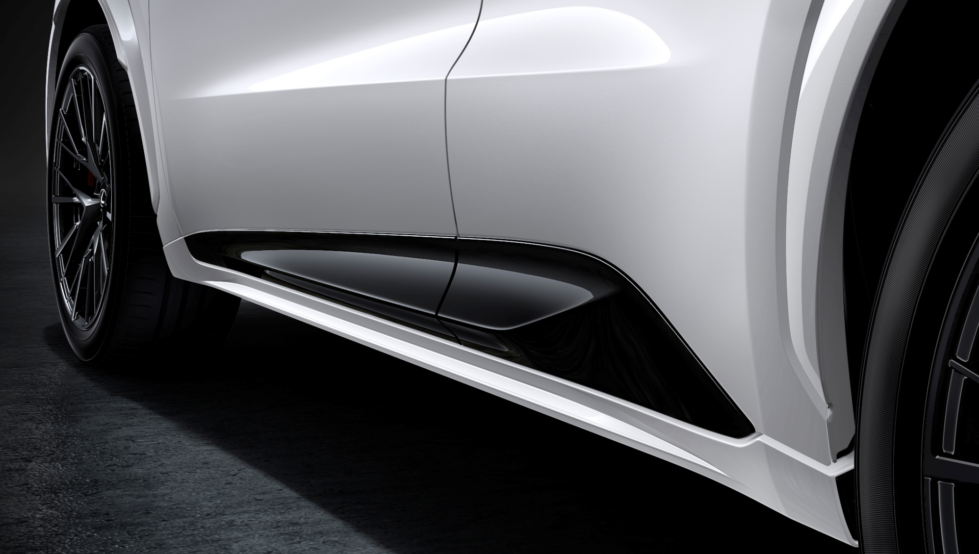 Costado del Lexus LBX Morizo RR destacando líneas y diseño aerodinámico