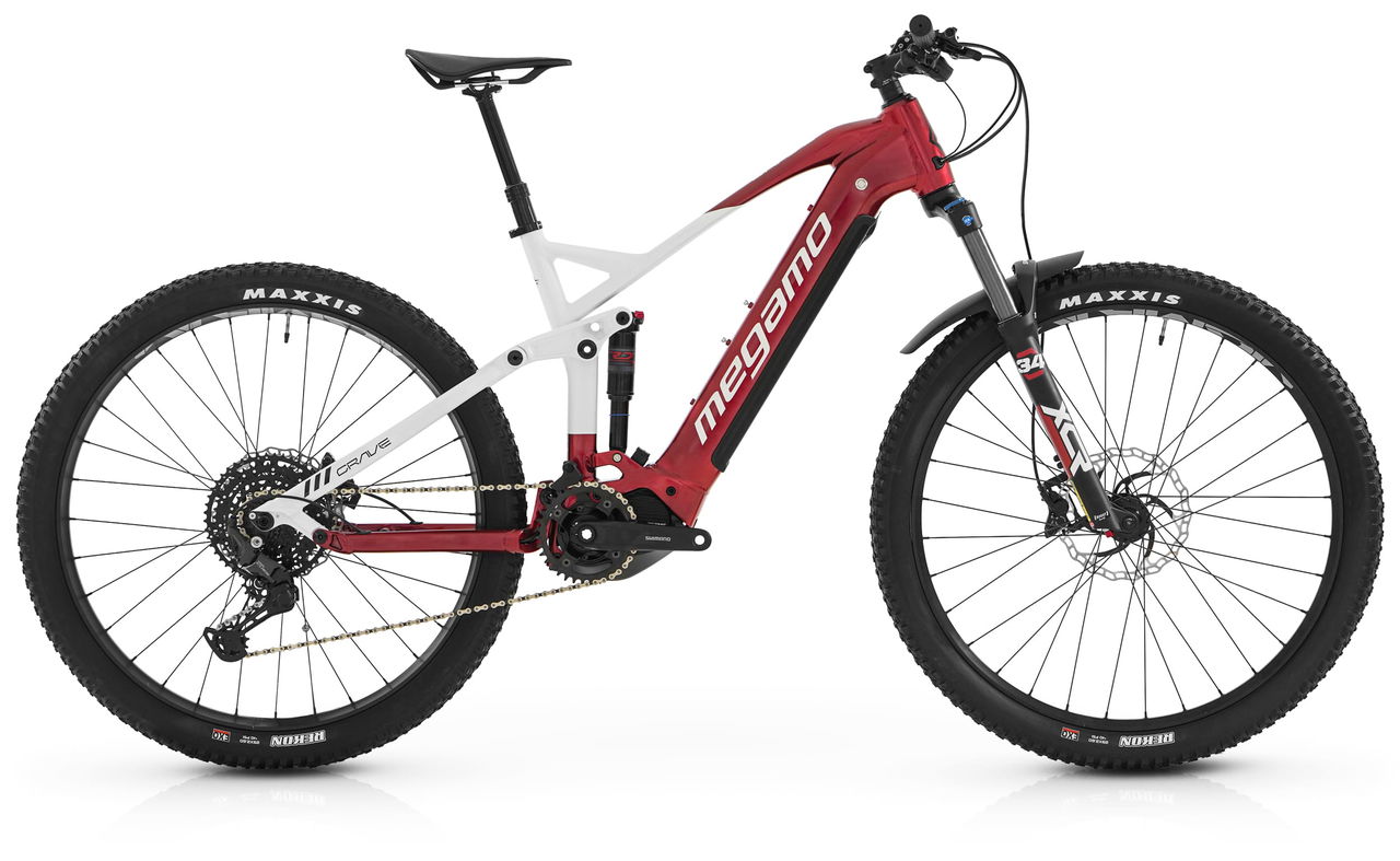 Megamo Crave 40 con motor Shimano y doble suspensión para aficionados al MTB.