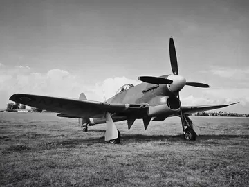 Vista lateral de un Napier Sabre, motor aeronáutico icónico por su potencia y diseño