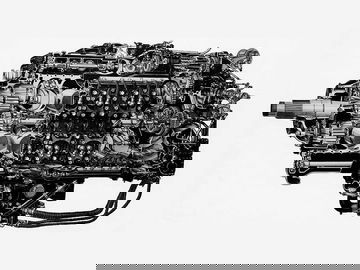 Motor aeronáutico Napier Sabre, 24 cilindros, potencia de 3500CV.