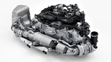 Vista detallada motor Porsche 911 GTS T-Hybrid
