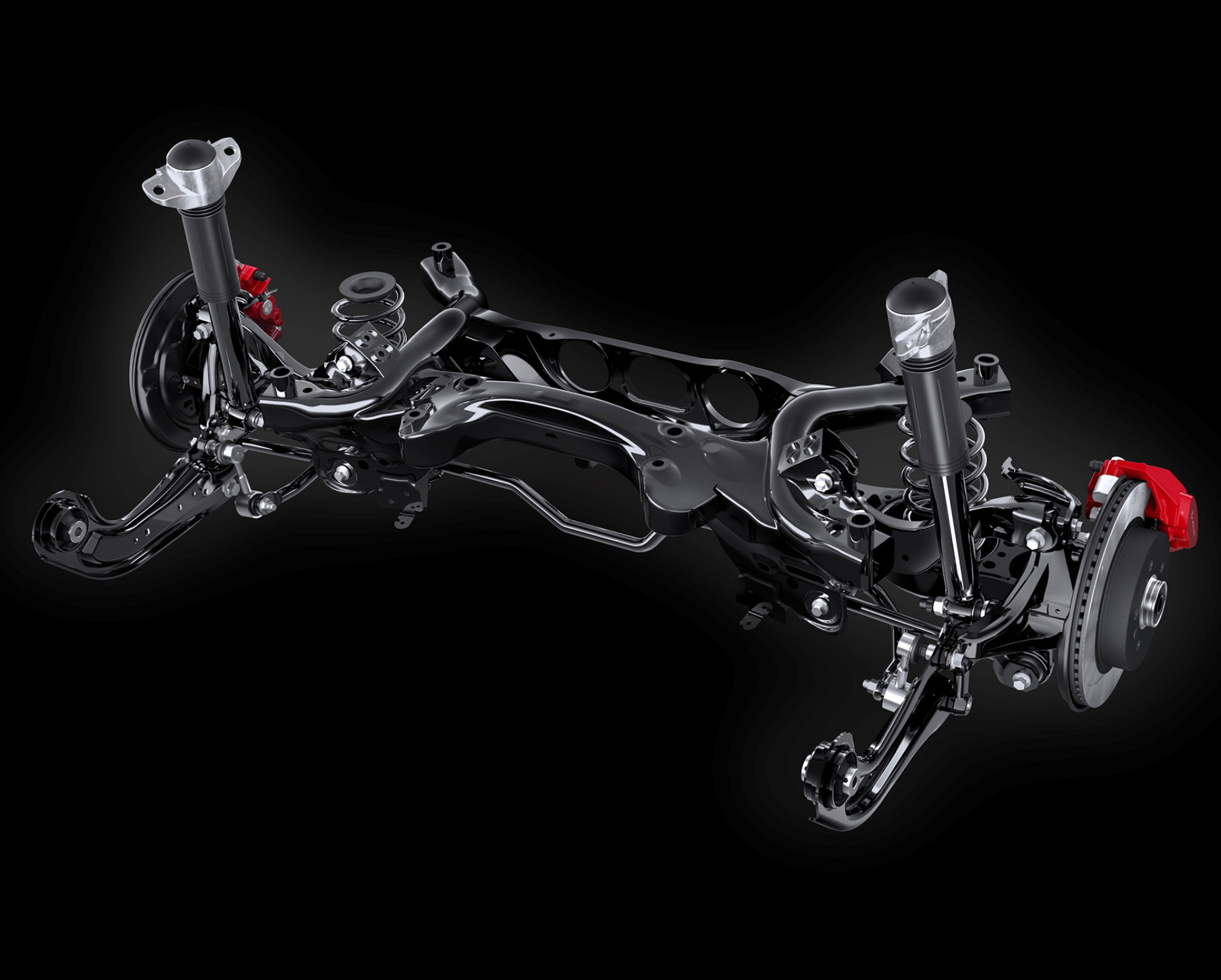Vista innovadora del sistema de suspensión Lexus LBX.