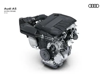 Vista de un motor TDI MHEV del Audi A5, eficiencia y potencia combinadas.