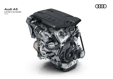 Vista detallada del propulsor TDI MHEV de Audi A5, eficiencia y potencia