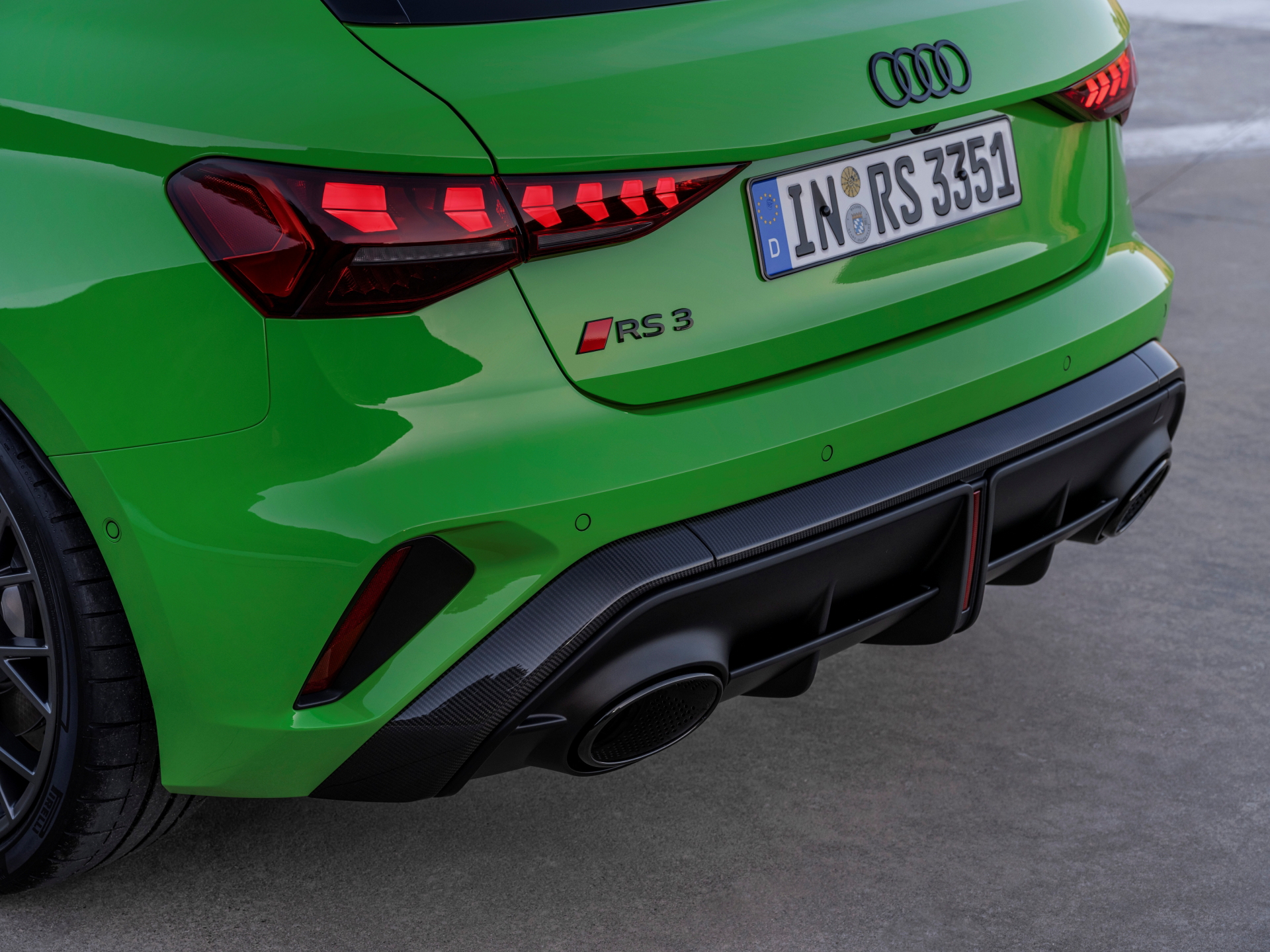 La parte trasera del Audi RS3 irradia deportividad y diseño.