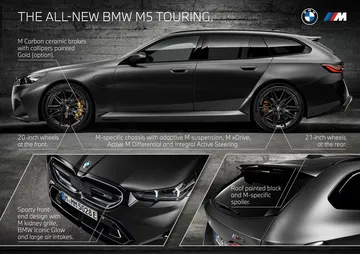 Vista lateral BMW M5 Touring 2025, equilibrio perfecto entre deportividad y funcionalidad.