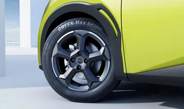 Vista parcial del imponente diseño de la llanta del BYD Seagull 2024.