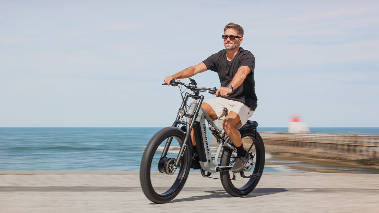 Ebike Shengmilo S600 con tracción 4x4, ideal para terrenos difíciles.