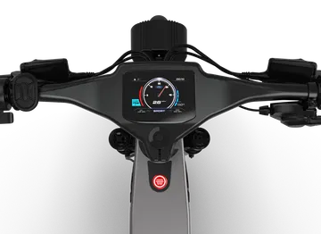 Vista de la instrumentación digital de la ebike Mustang con diseño innovador.